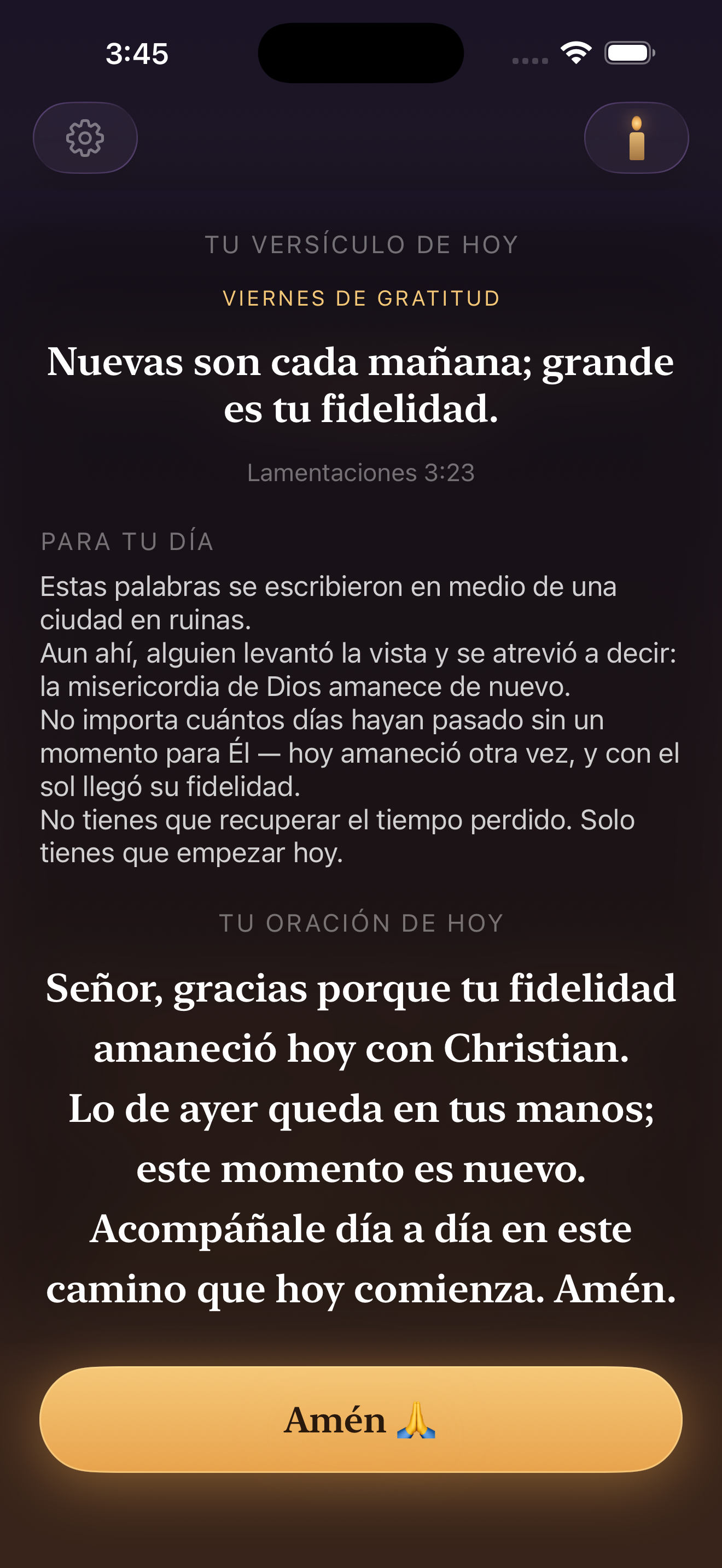 Daily screen: verse, reflection, and prayer